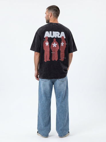 Aura Charcoal - minimalist oversize tee