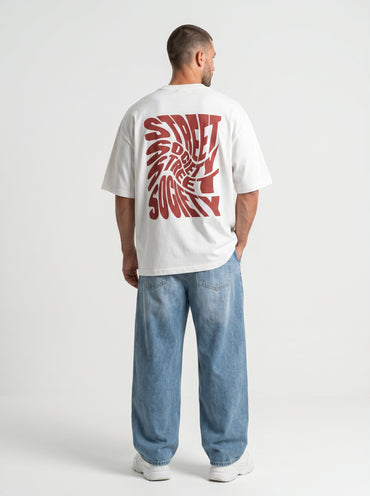 Street Society White - bold oversized tee