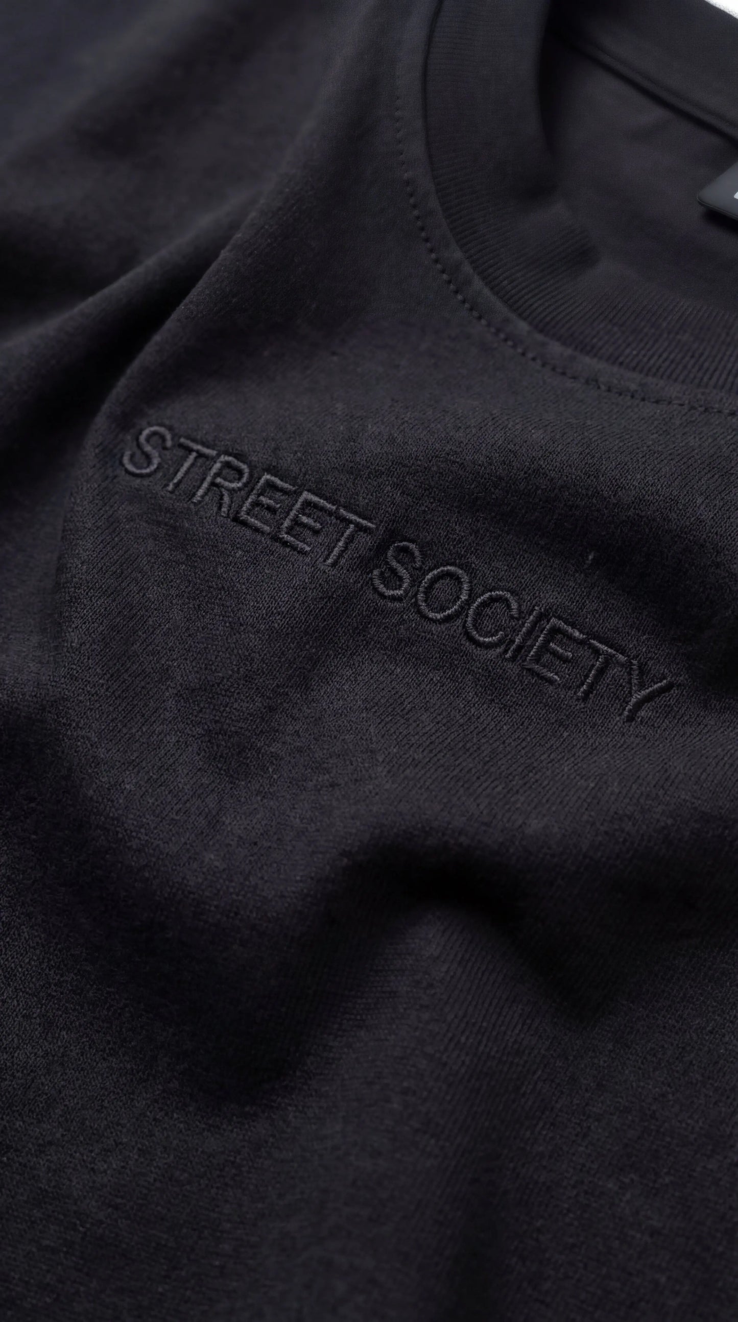 OverSize Fit Unisex Cotton T-shirt "Aura Black" - Street Society