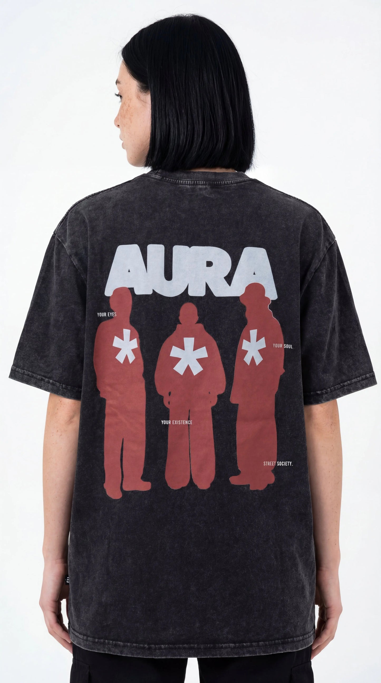 OverSize Fit Unisex Cotton T-shirt "Aura Charcoal'' - Street Society