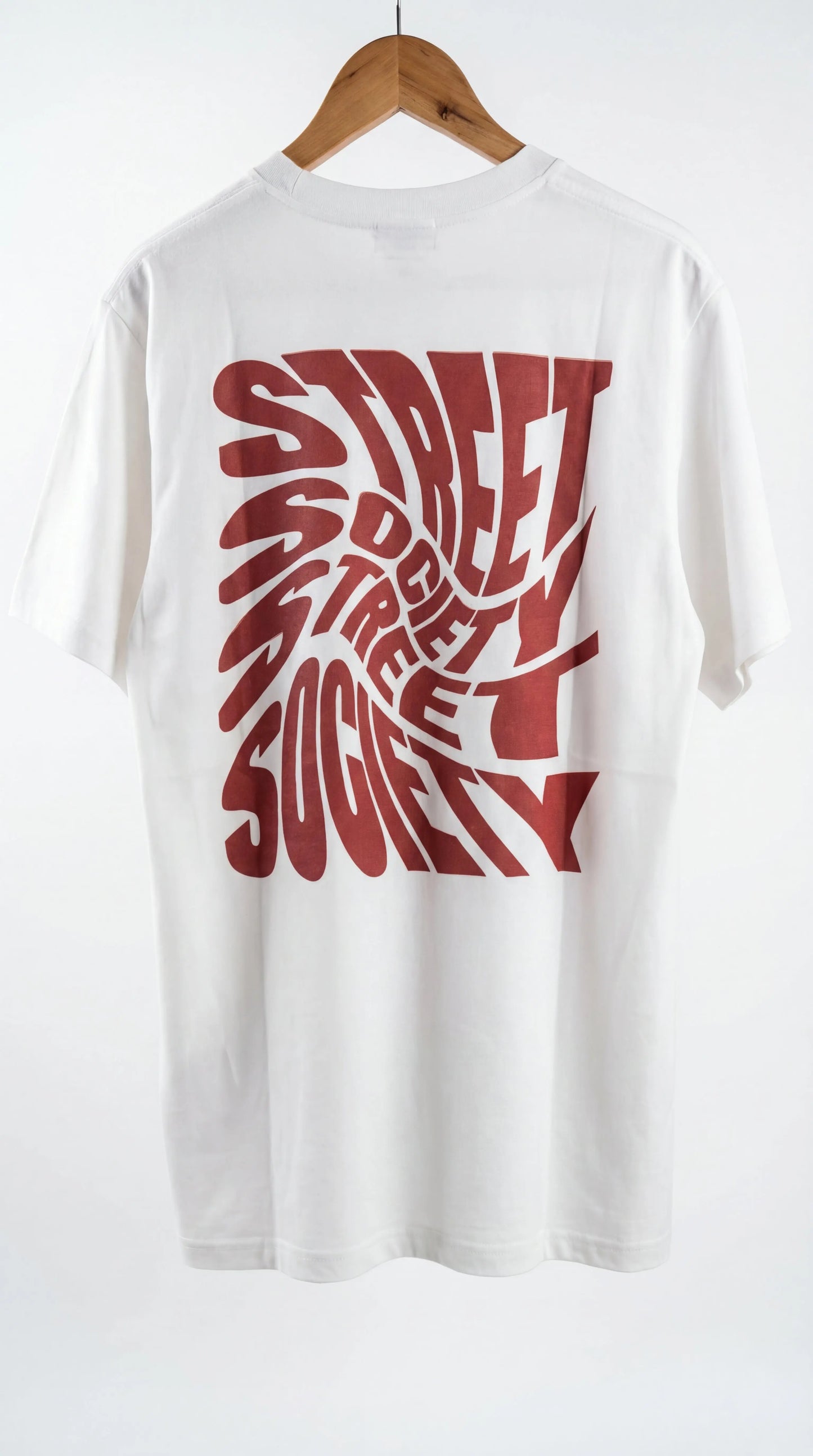 OverSize Fit Unisex Cotton T-shirt "Swirl StreetSociety White" - Street Society