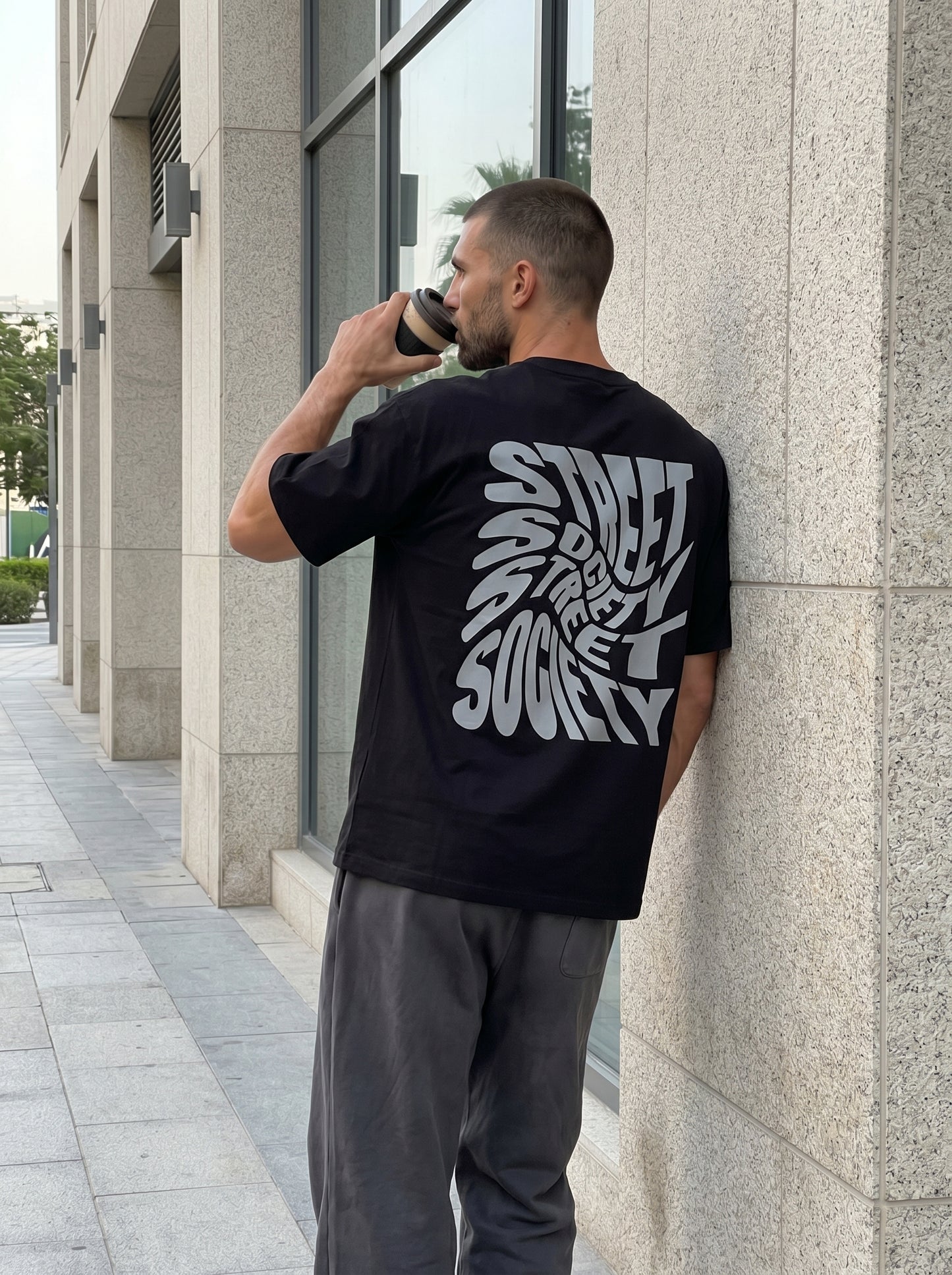 Street Society Black - minimalist oversized tee