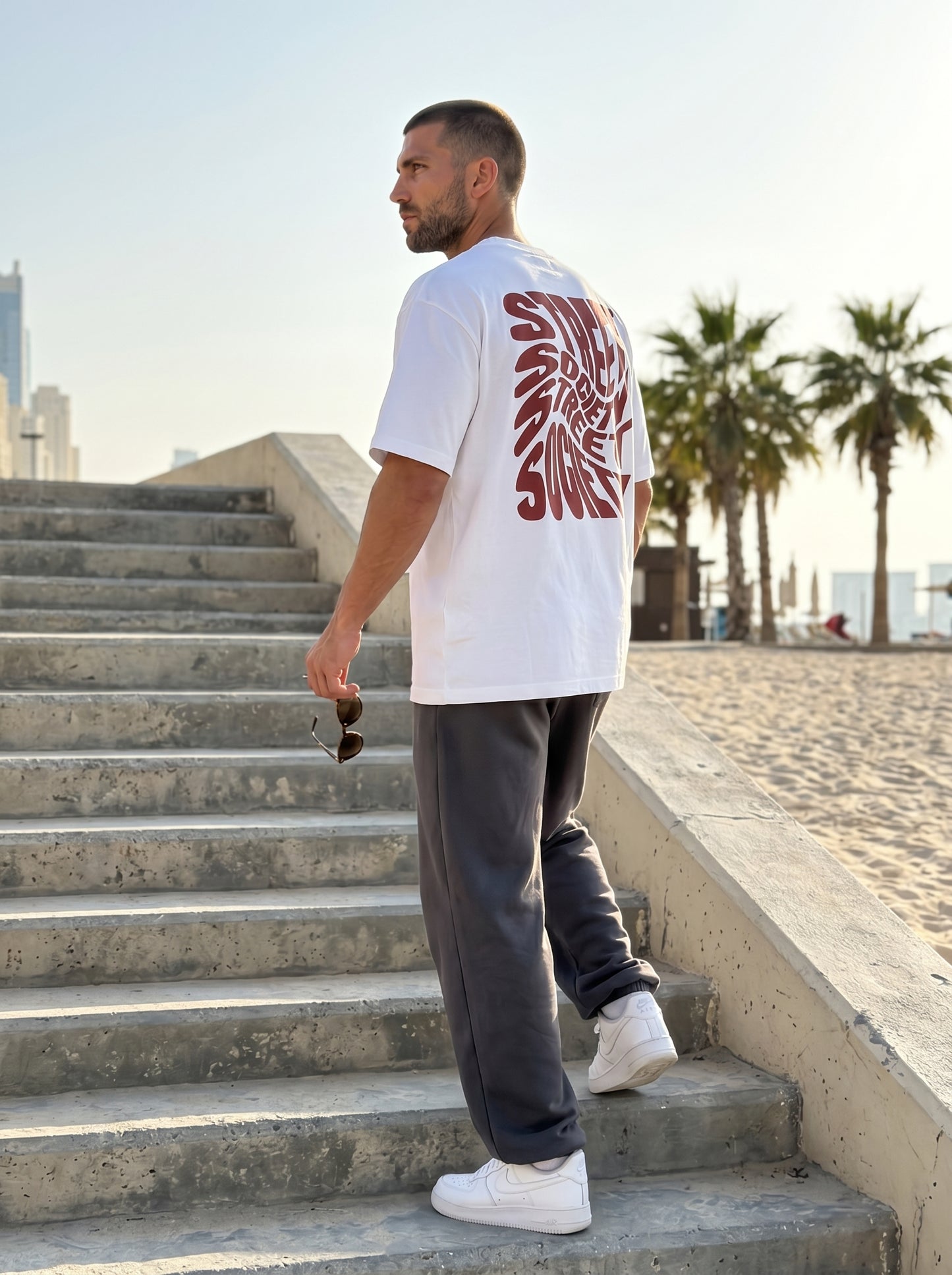 Street Society White - bold oversized tee