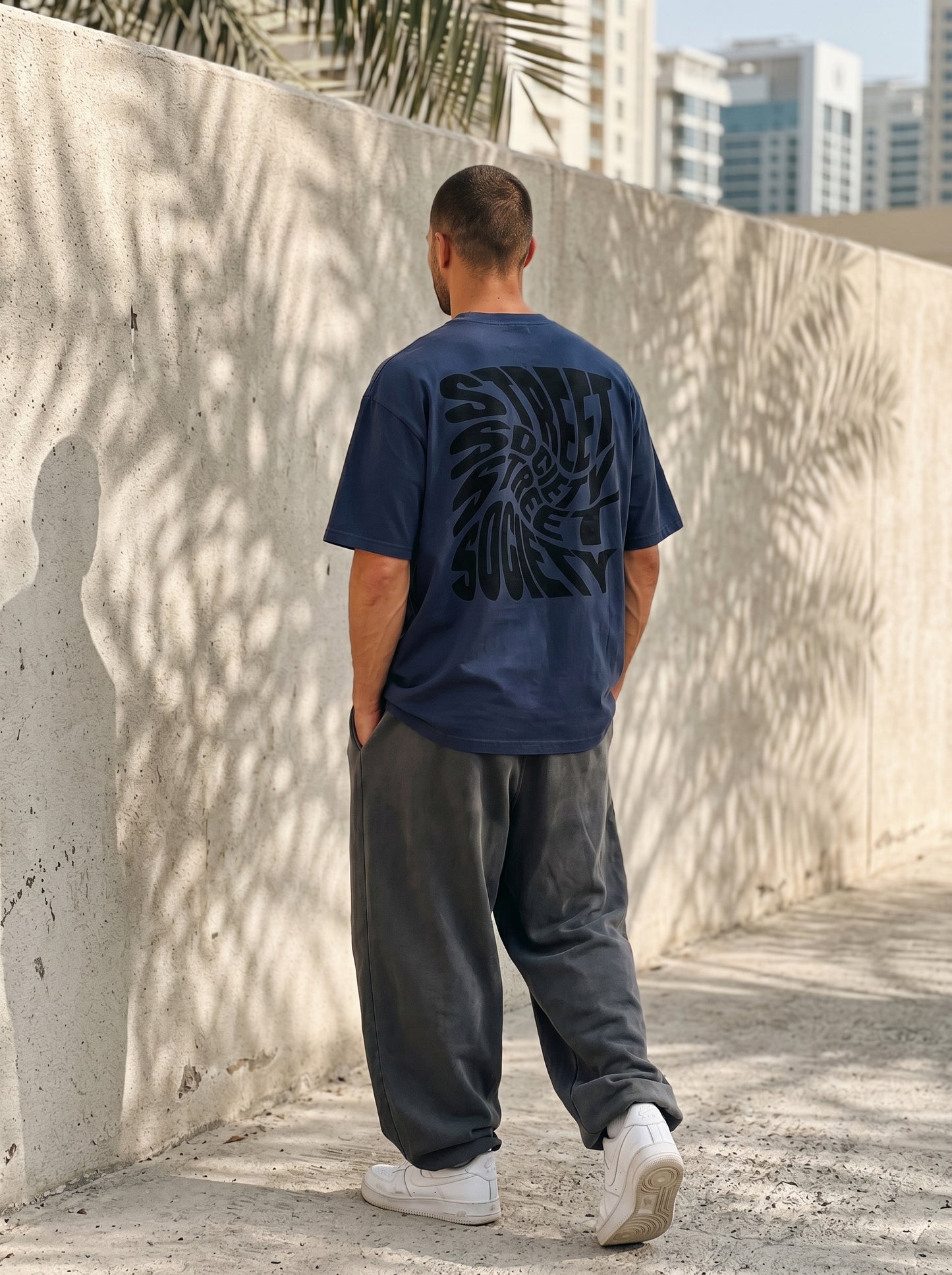 Street Society Blue - minimalist oversized tee