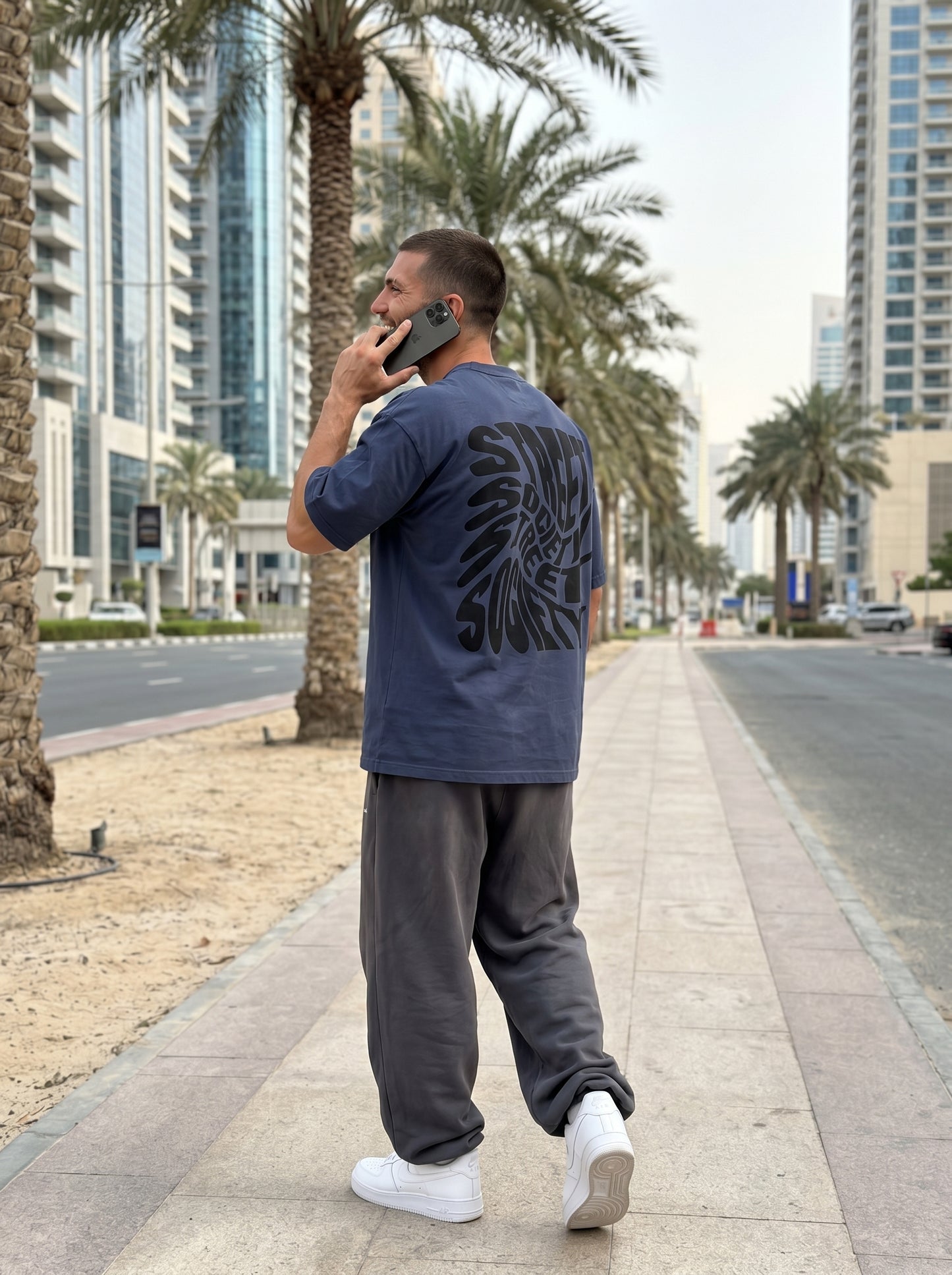 Street Society Blue - minimalist oversized tee