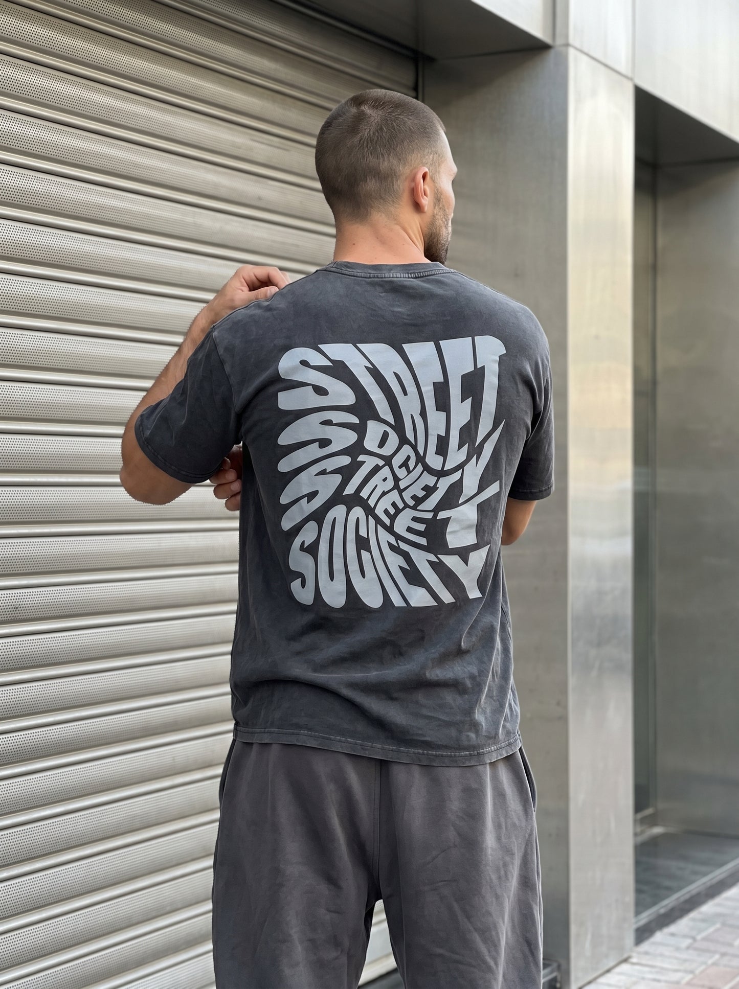 Street Society Charcoal - bold oversized tee