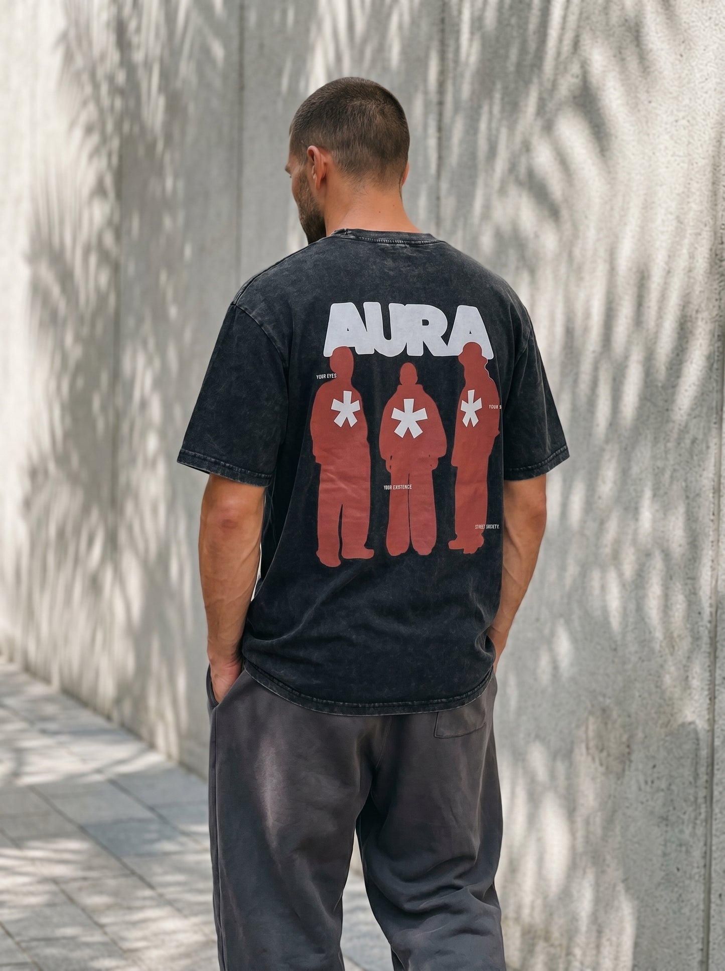 Aura Charcoal - minimalist oversize tee