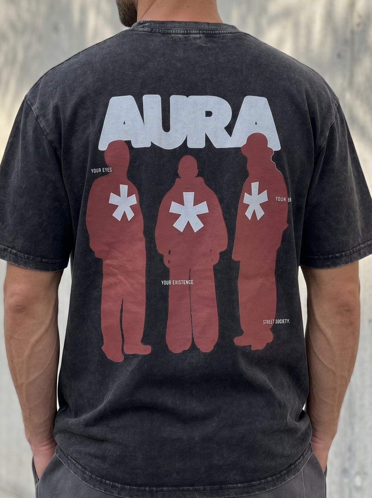 Aura Charcoal - minimalist oversize tee