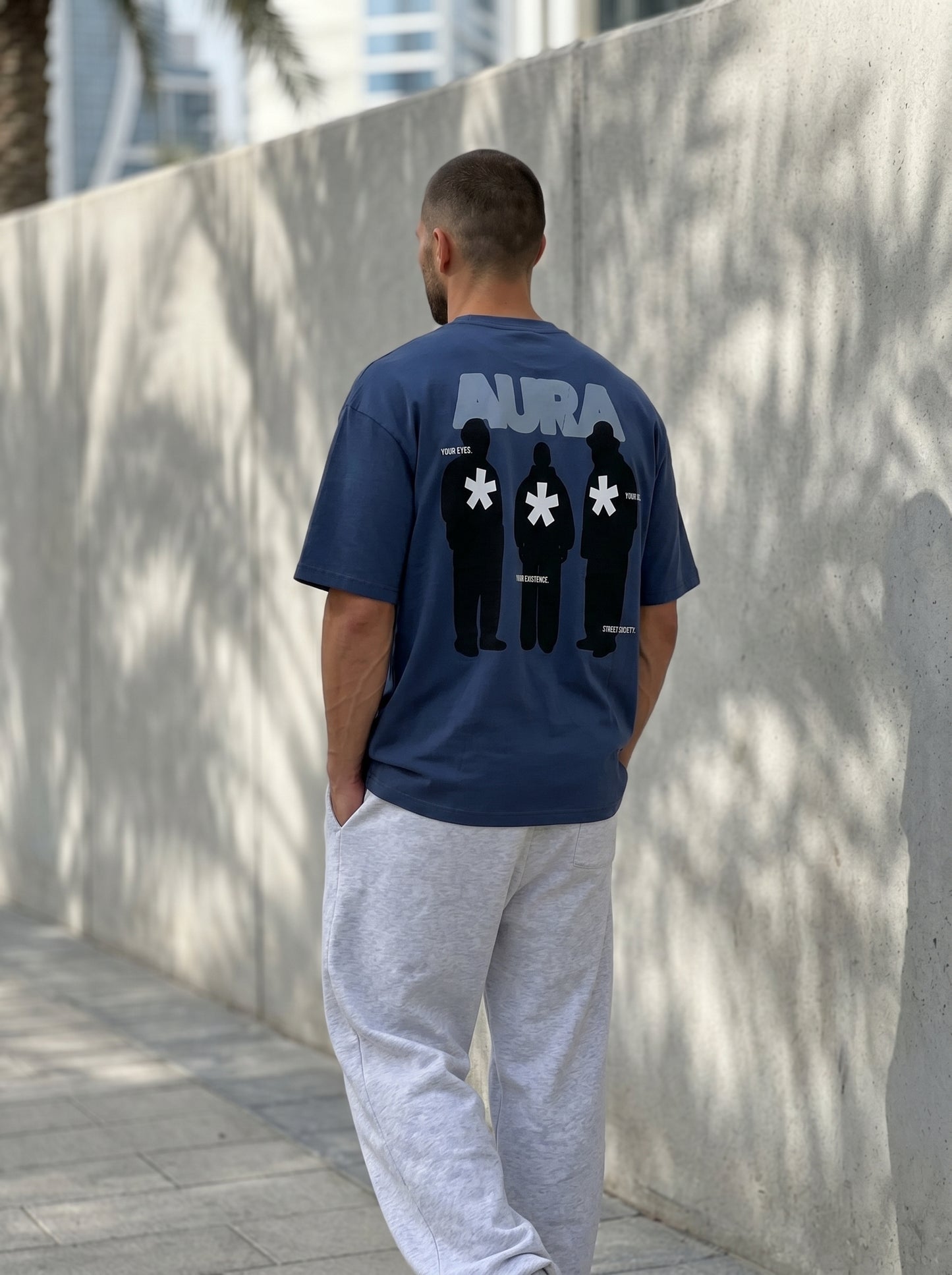 Aura Blue - minimalist oversize tee