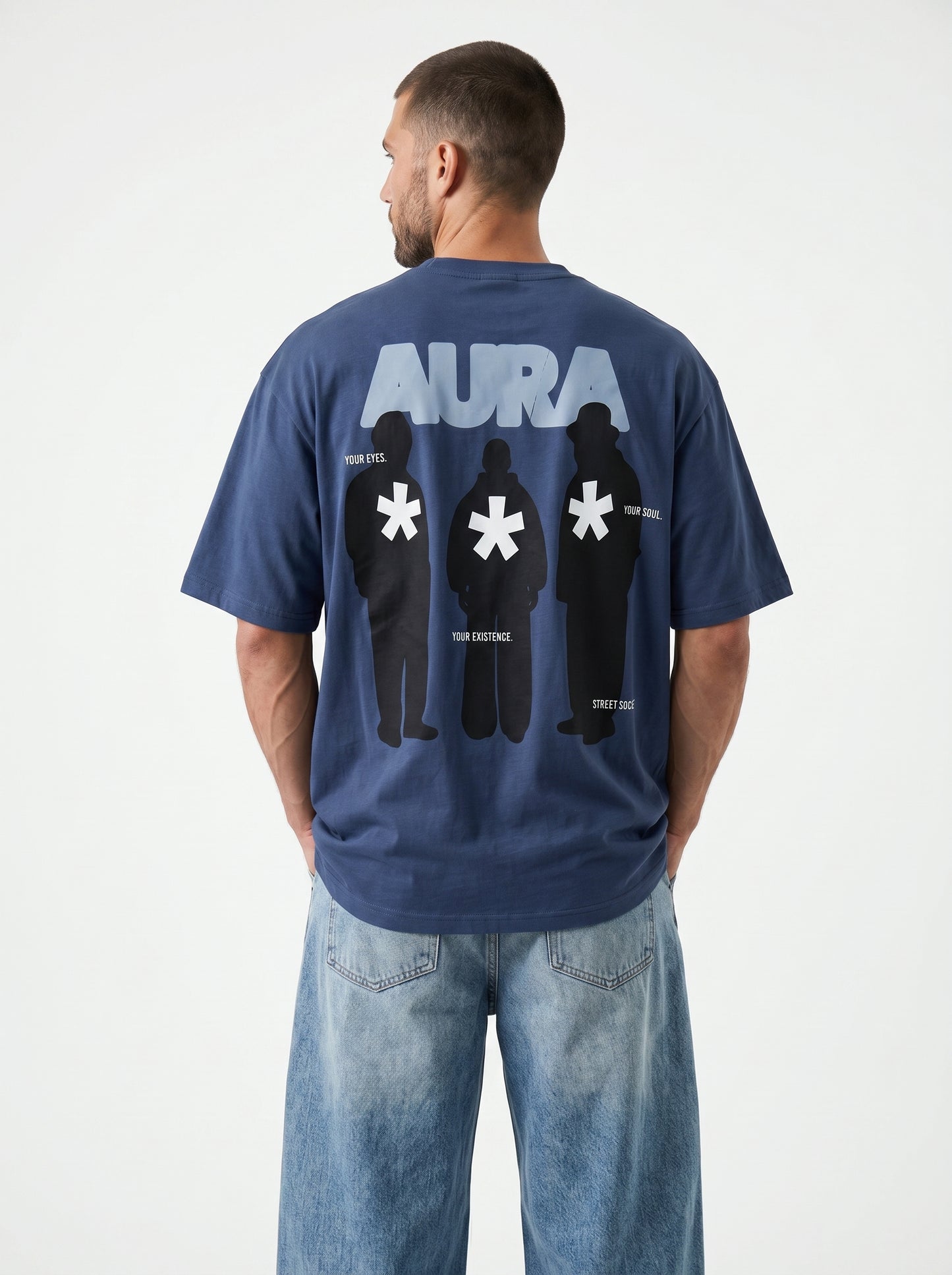 Aura Blue - minimalist oversize tee
