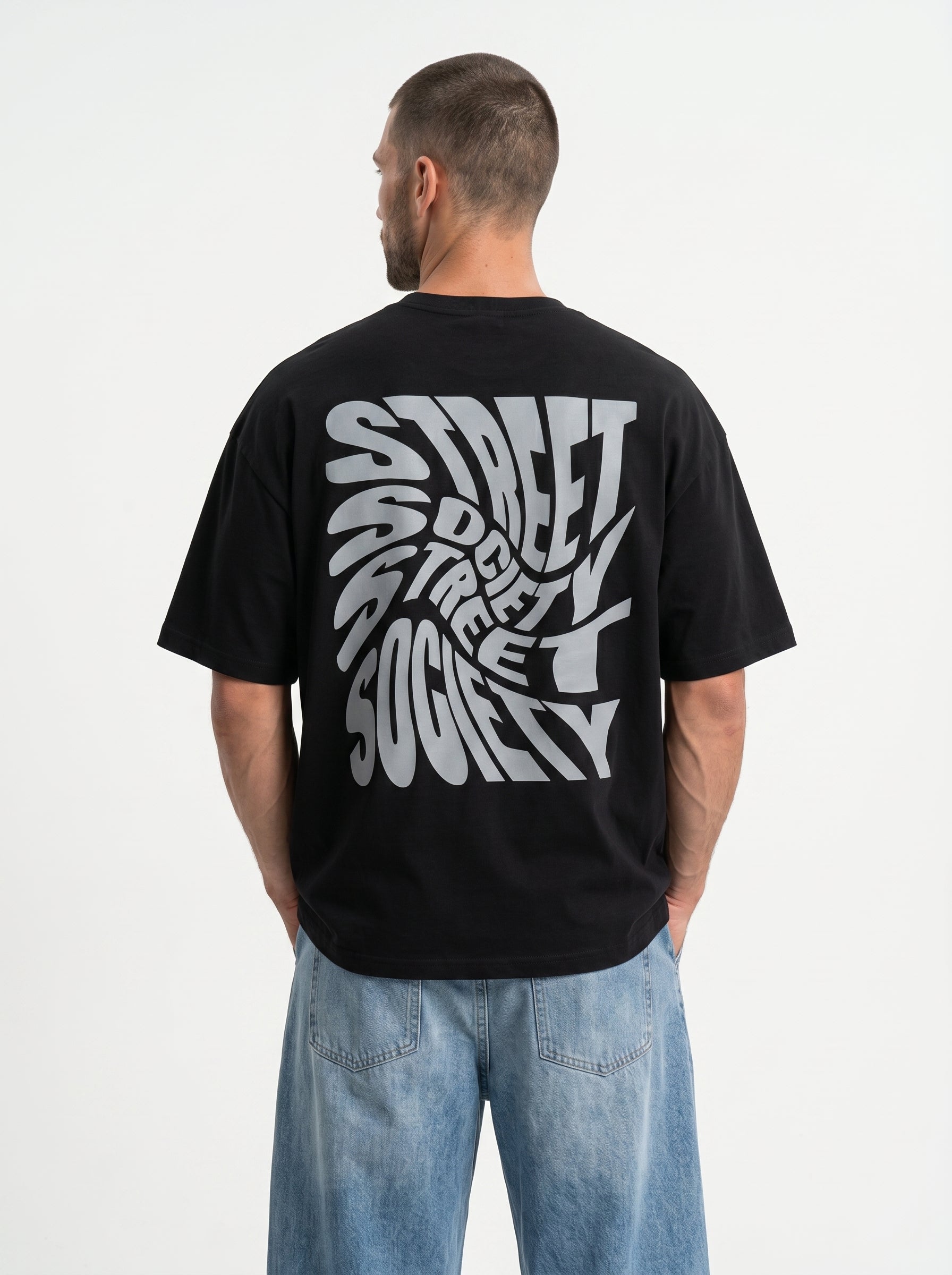 Street Society Black - minimalist oversized tee