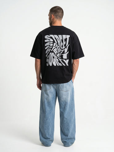 Street Society Black - minimalist oversized tee