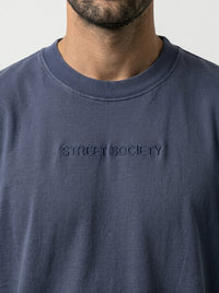 Street Society Blue - minimalist oversized tee