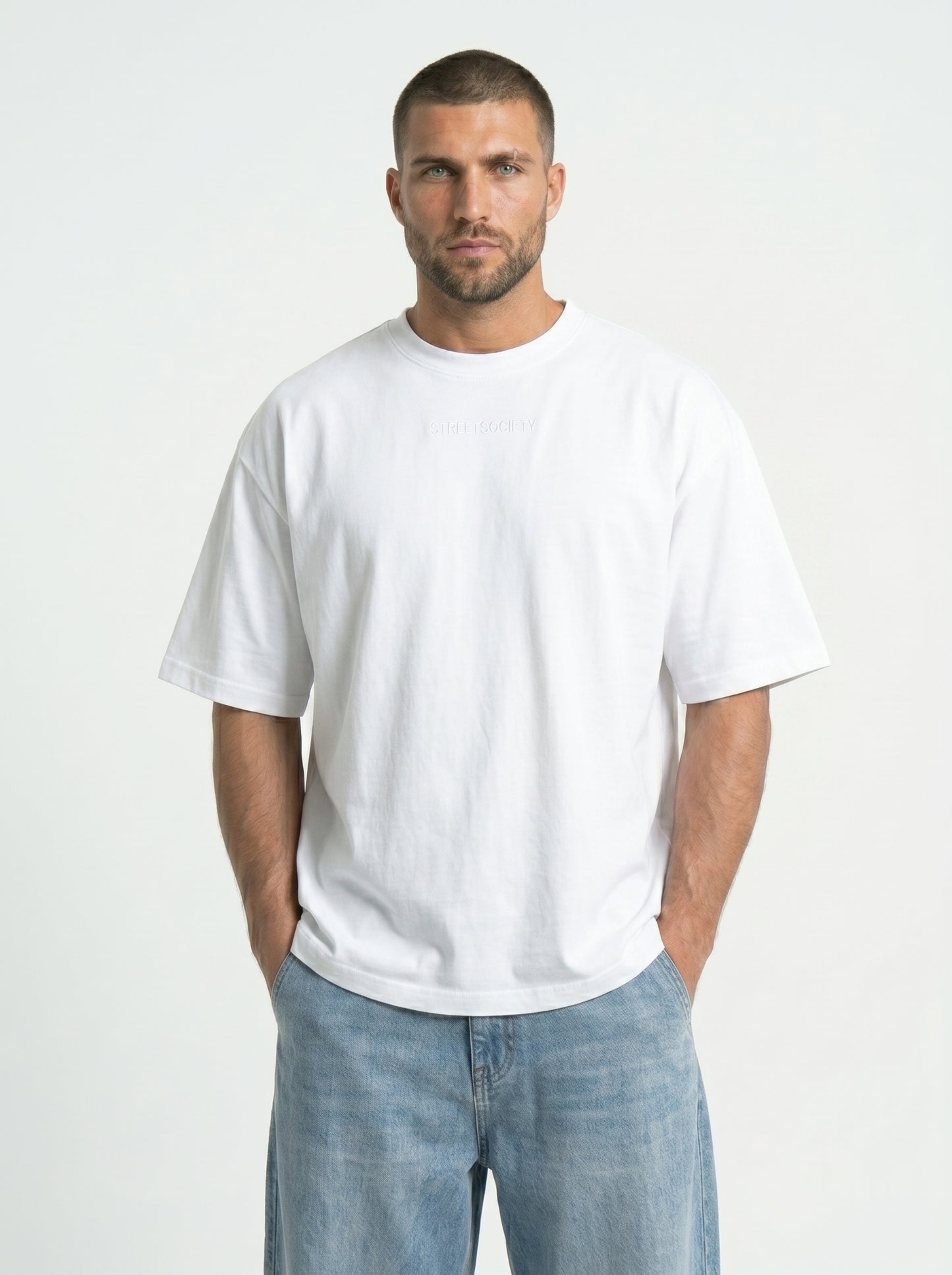 Aura White - minimalist oversize tee