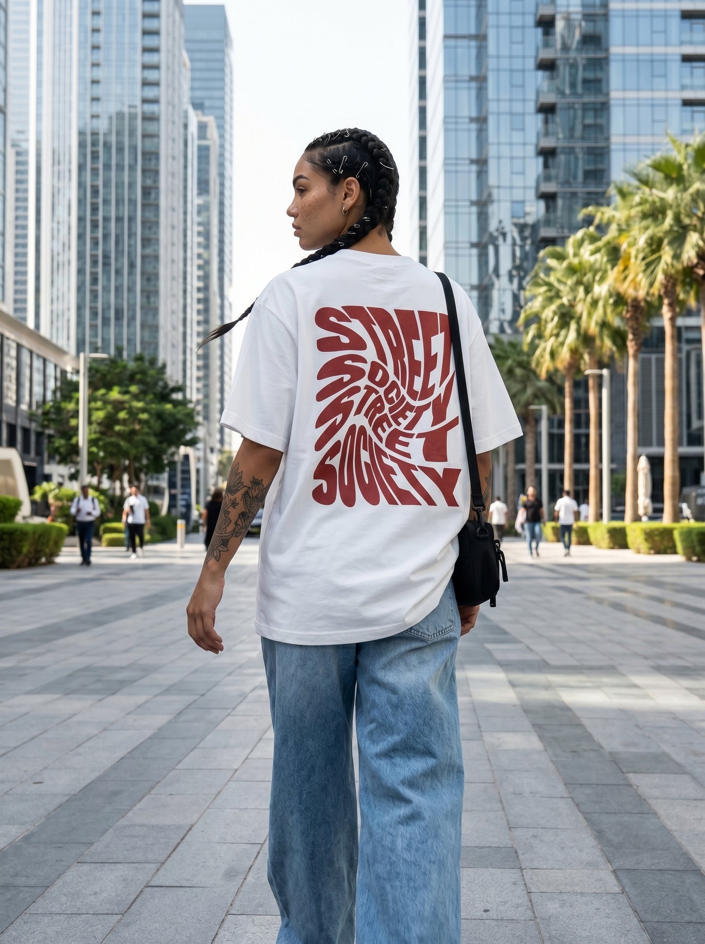 Street Society White - bold oversized tee