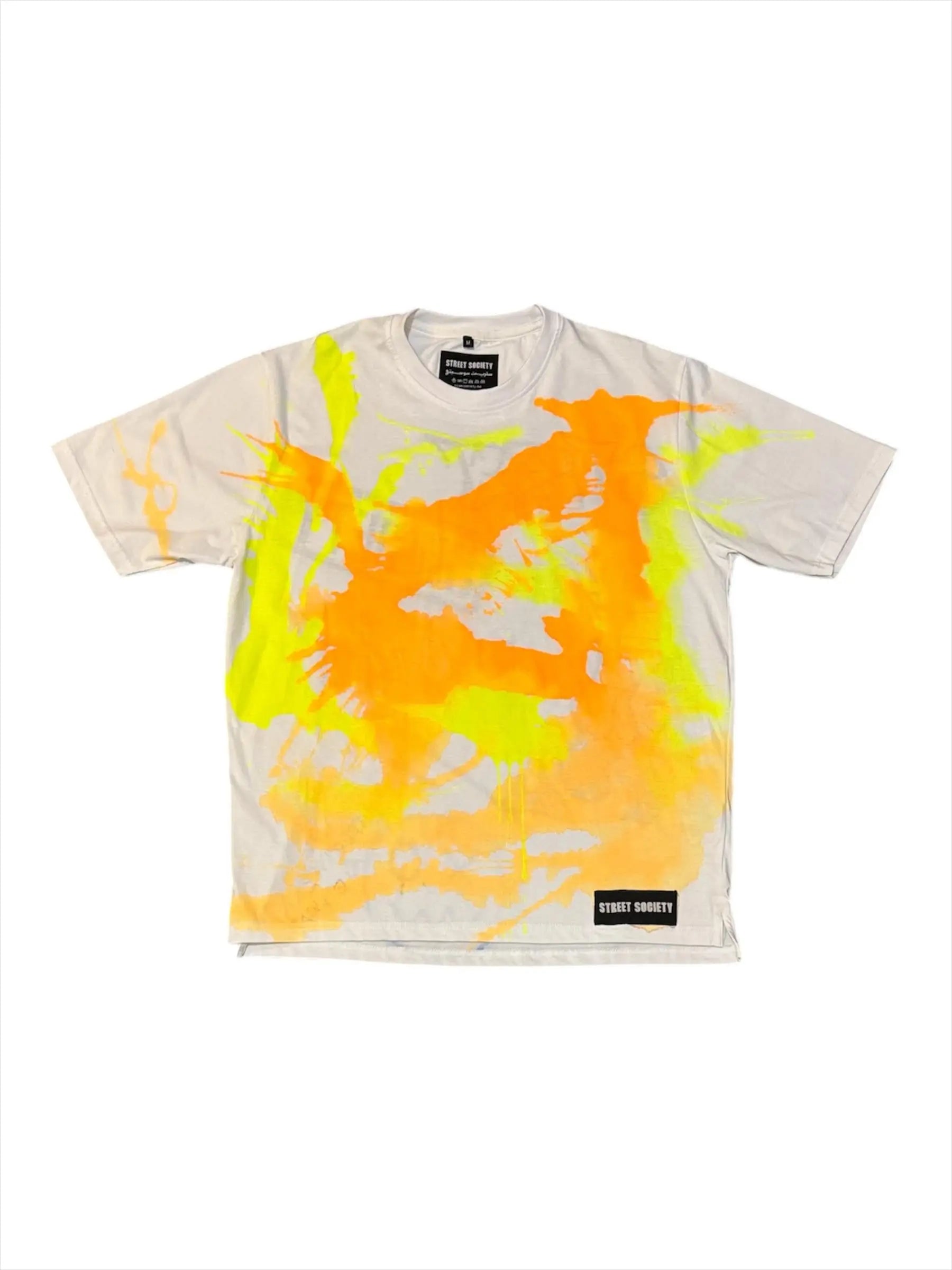 Hand painted Tee - Neon graffiti style Street Society