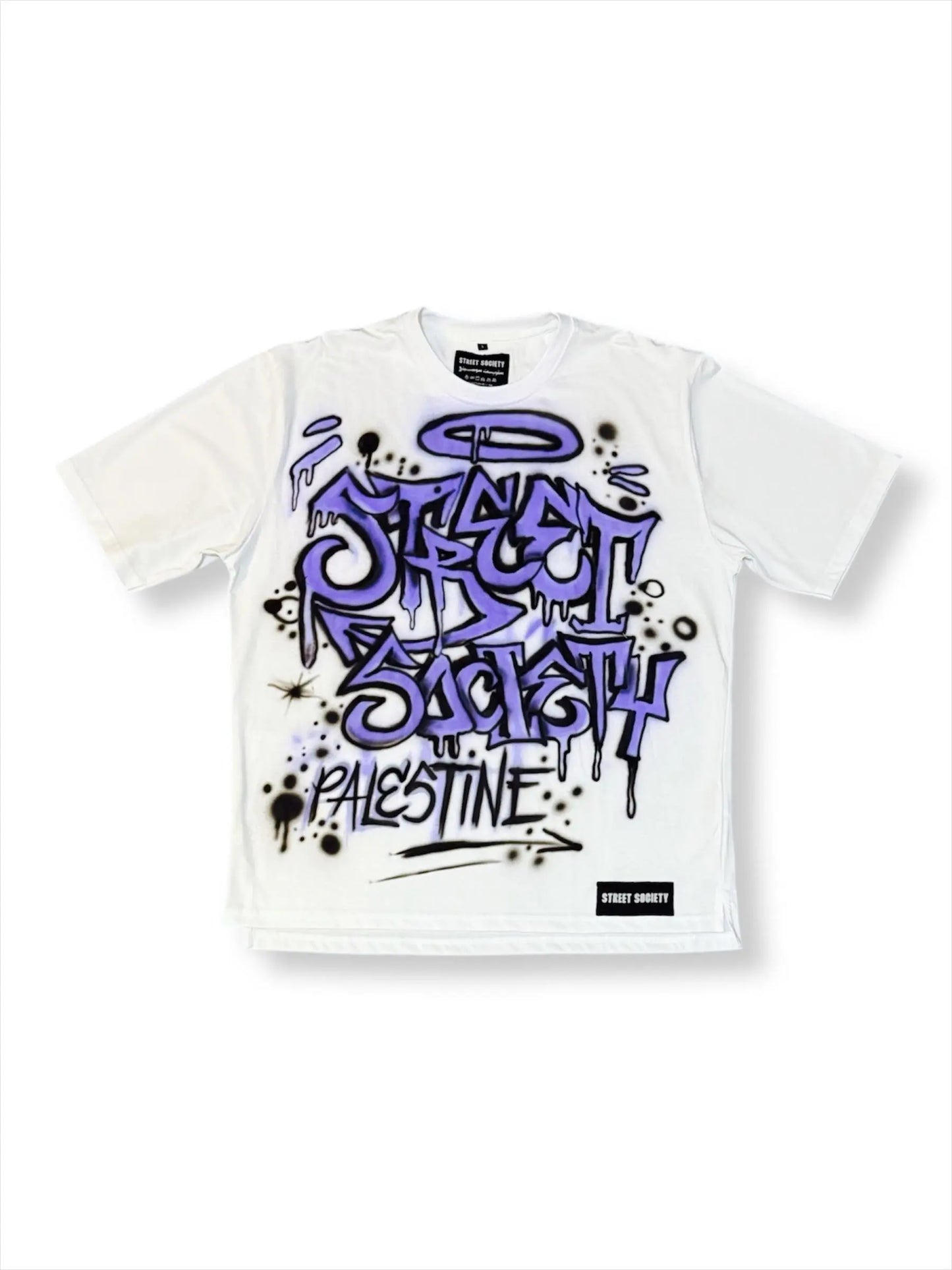 Hand painted Tee - Street Graffiti Style Street Society