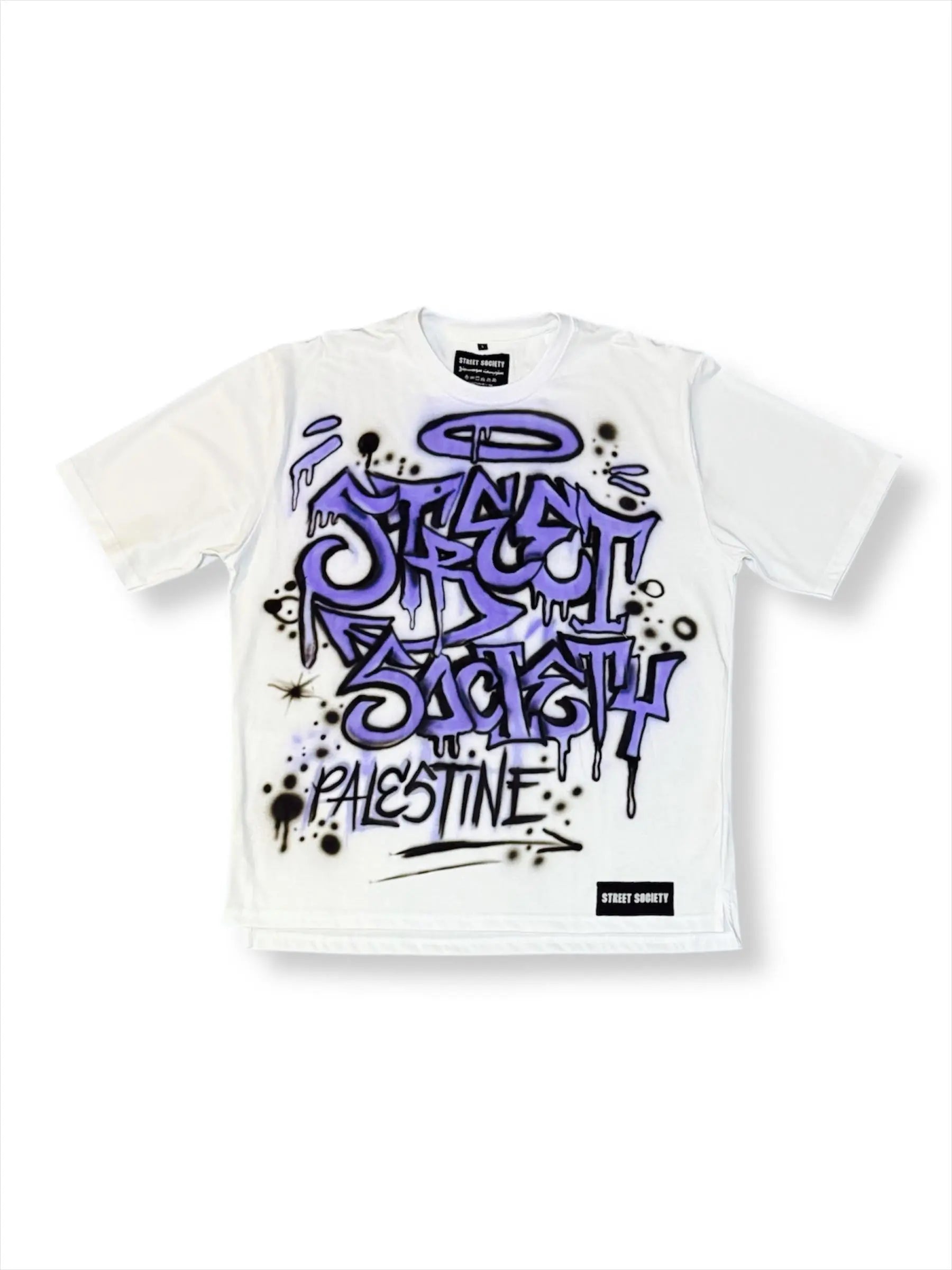 Hand painted Tee - Street Graffiti Style Street Society