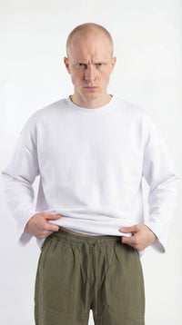 Loose Sleeves - White Hoodie