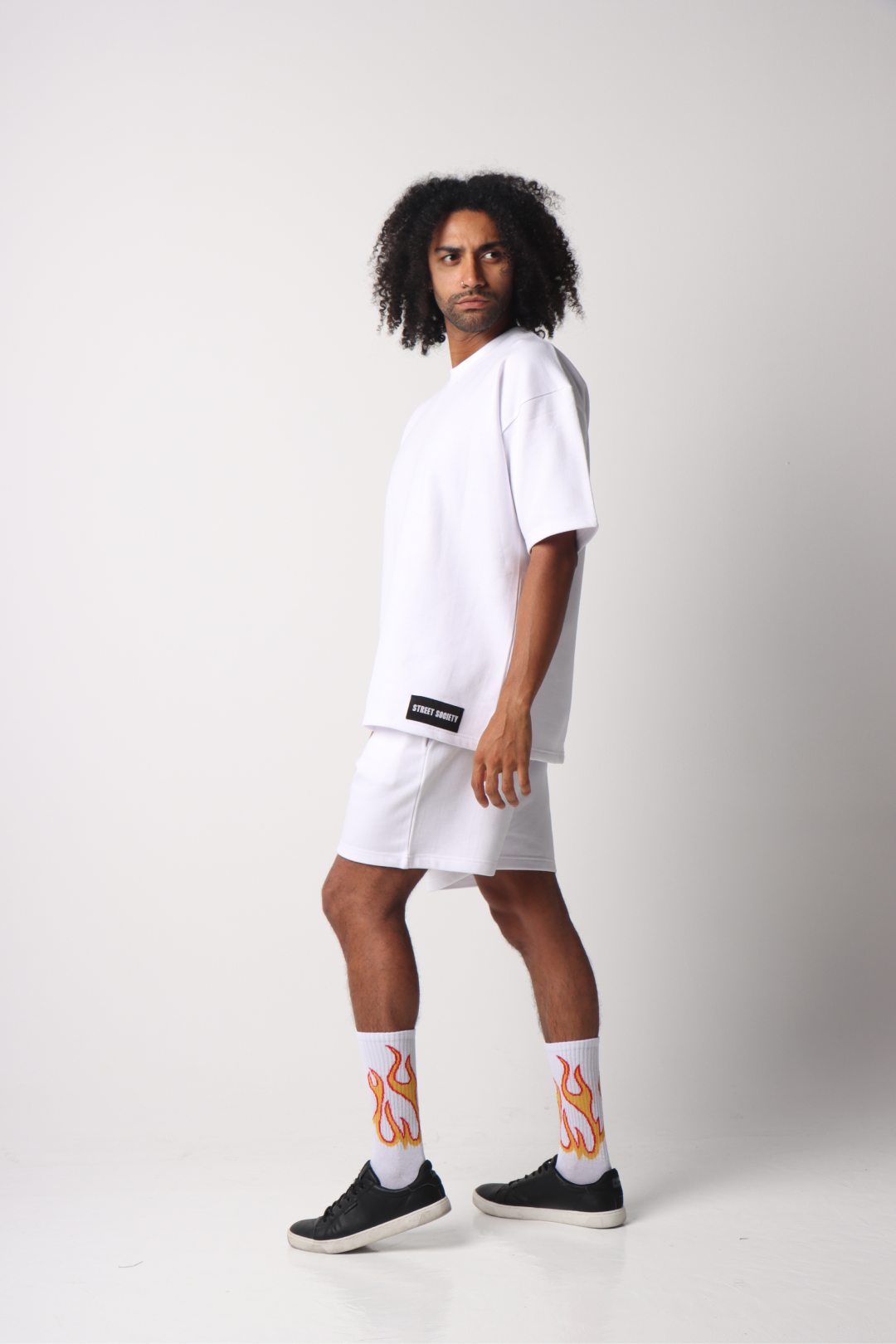 Premium White Cotton Shorts & T-Shirt Set – XL Size (Limited Edition)