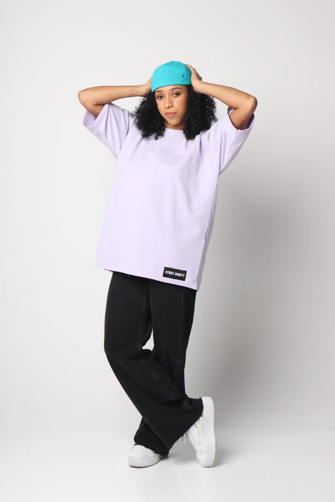 Light Purple T-Shirt & Turquoise Docker Cap - Street Society