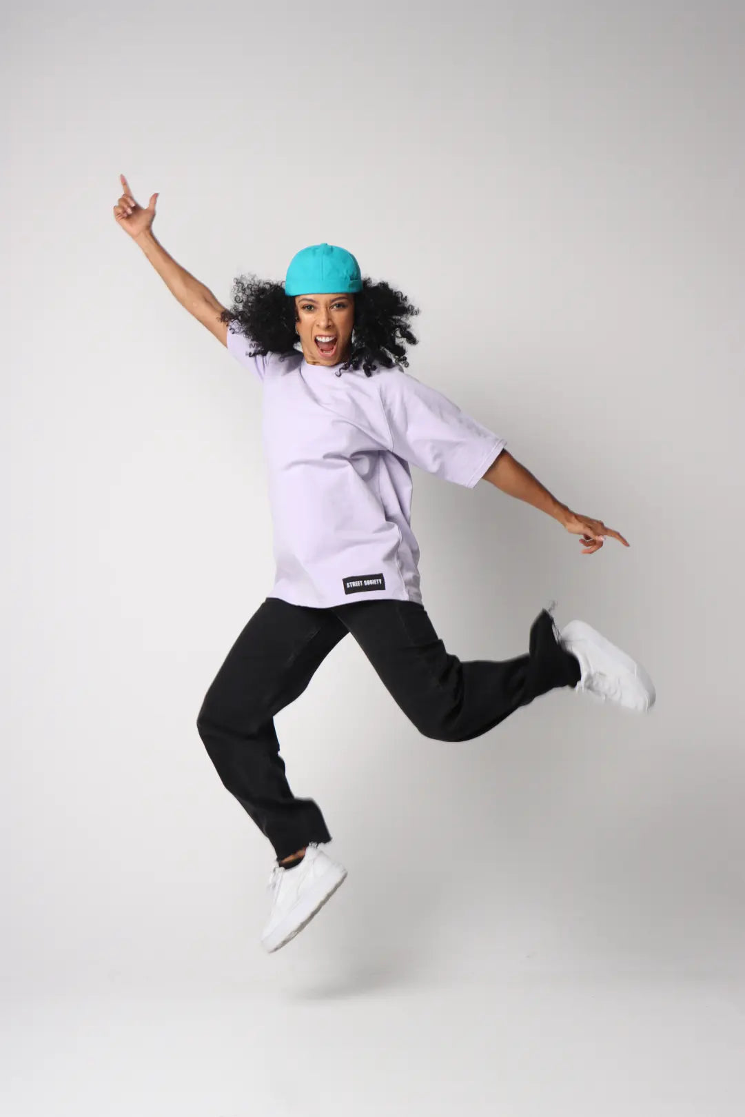Light Purple T-Shirt & Turquoise Docker Cap - Street Society