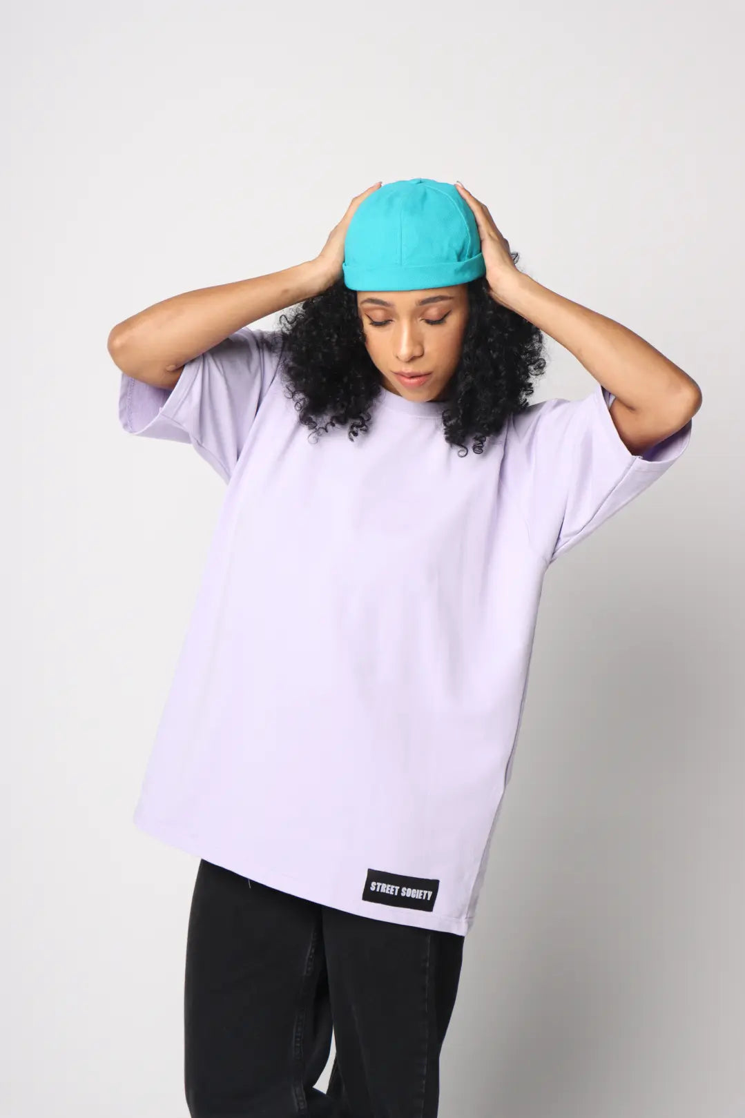 Light Purple T-Shirt & Turquoise Docker Cap - Street Society