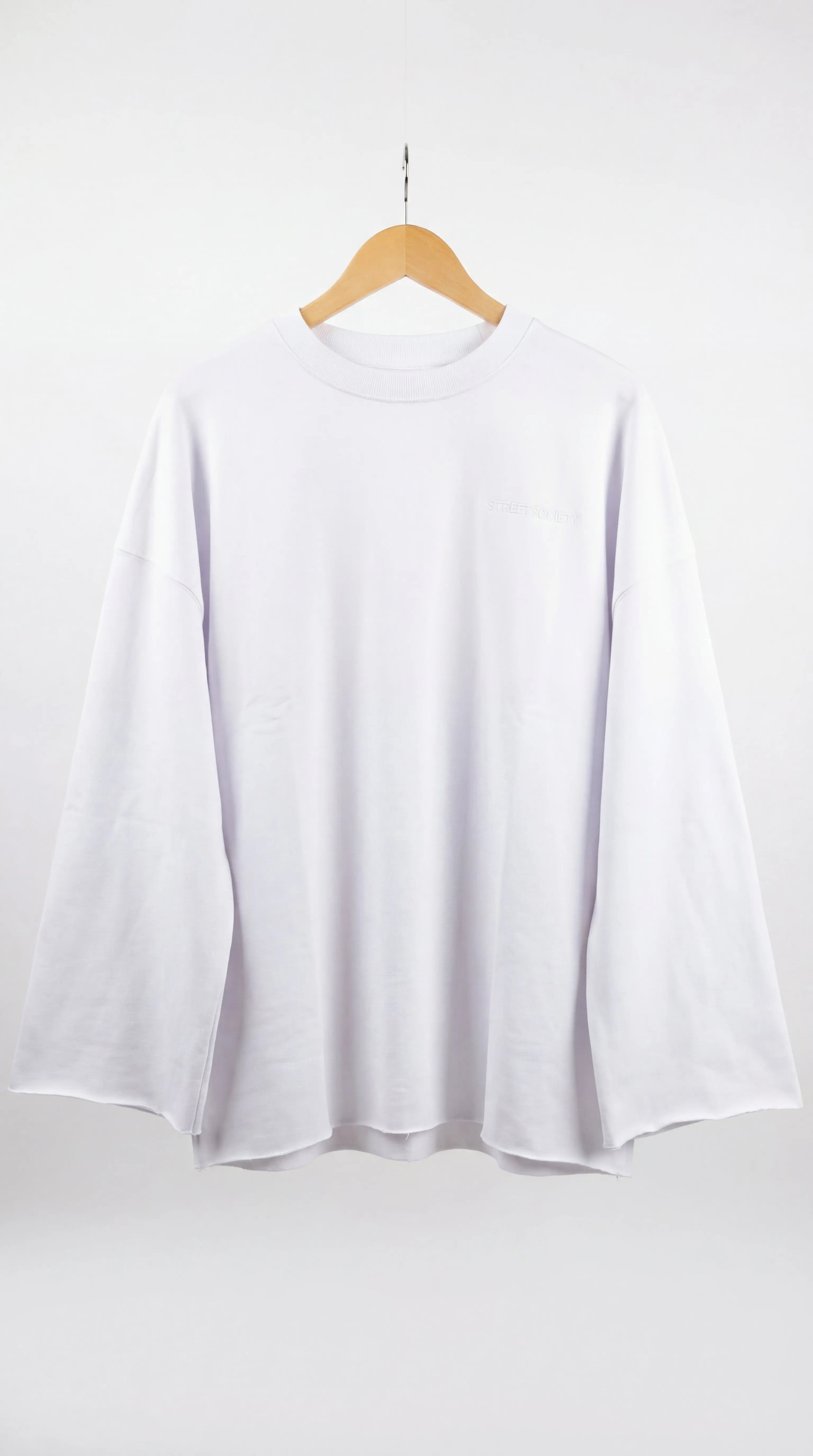 Loose Sleeves Unisex Sweater White - Street Society