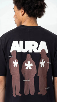 OverSize Fit Unisex Cotton T-shirt "Aura Black" - Street Society
