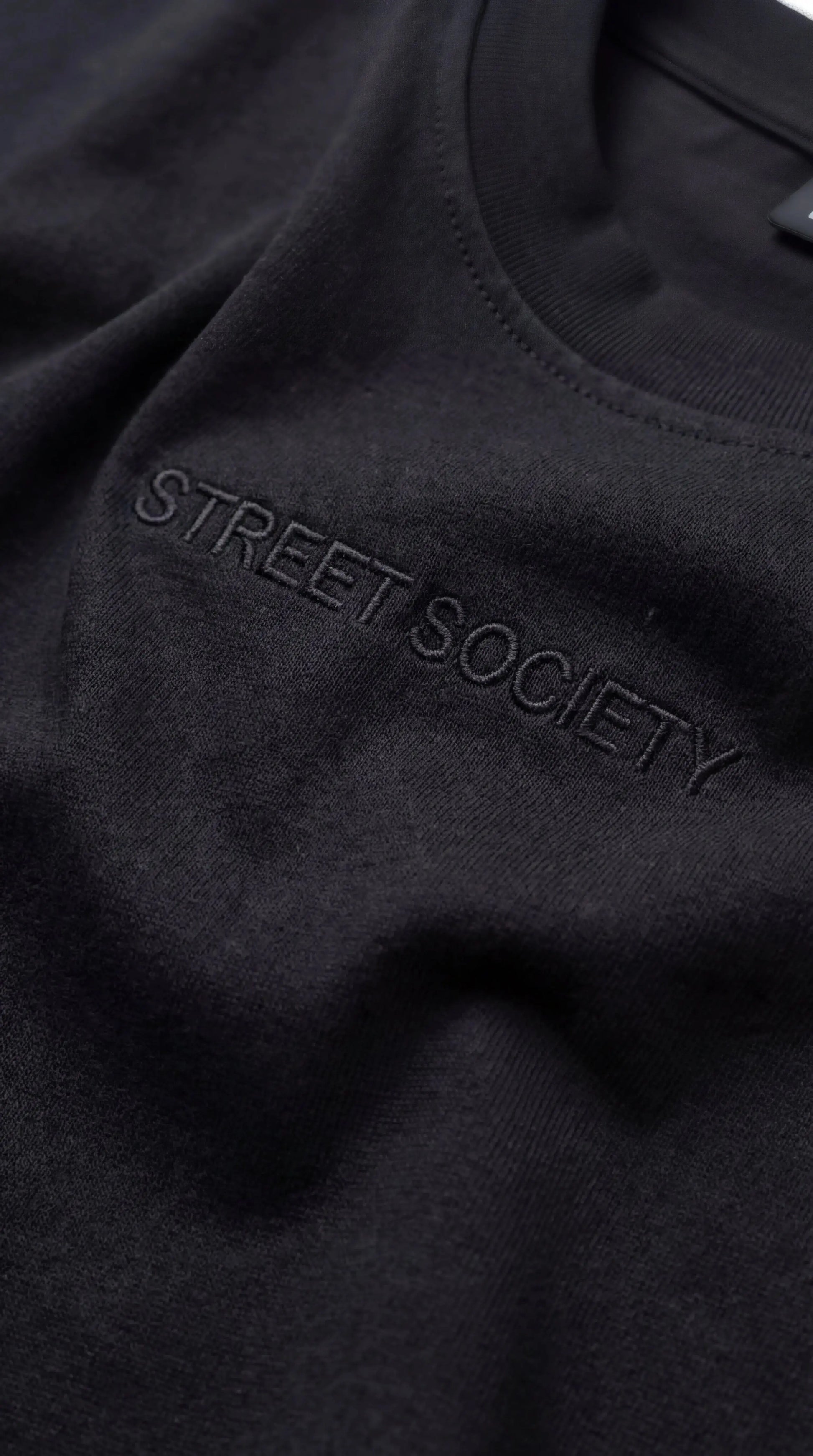 OverSize Fit Unisex Cotton T-shirt "Aura Black" - Street Society