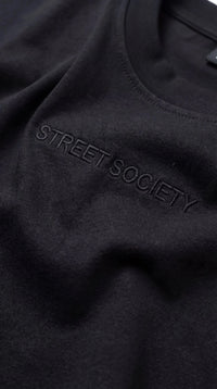 OverSize Fit Unisex Cotton T-shirt "Aura Black" - Street Society