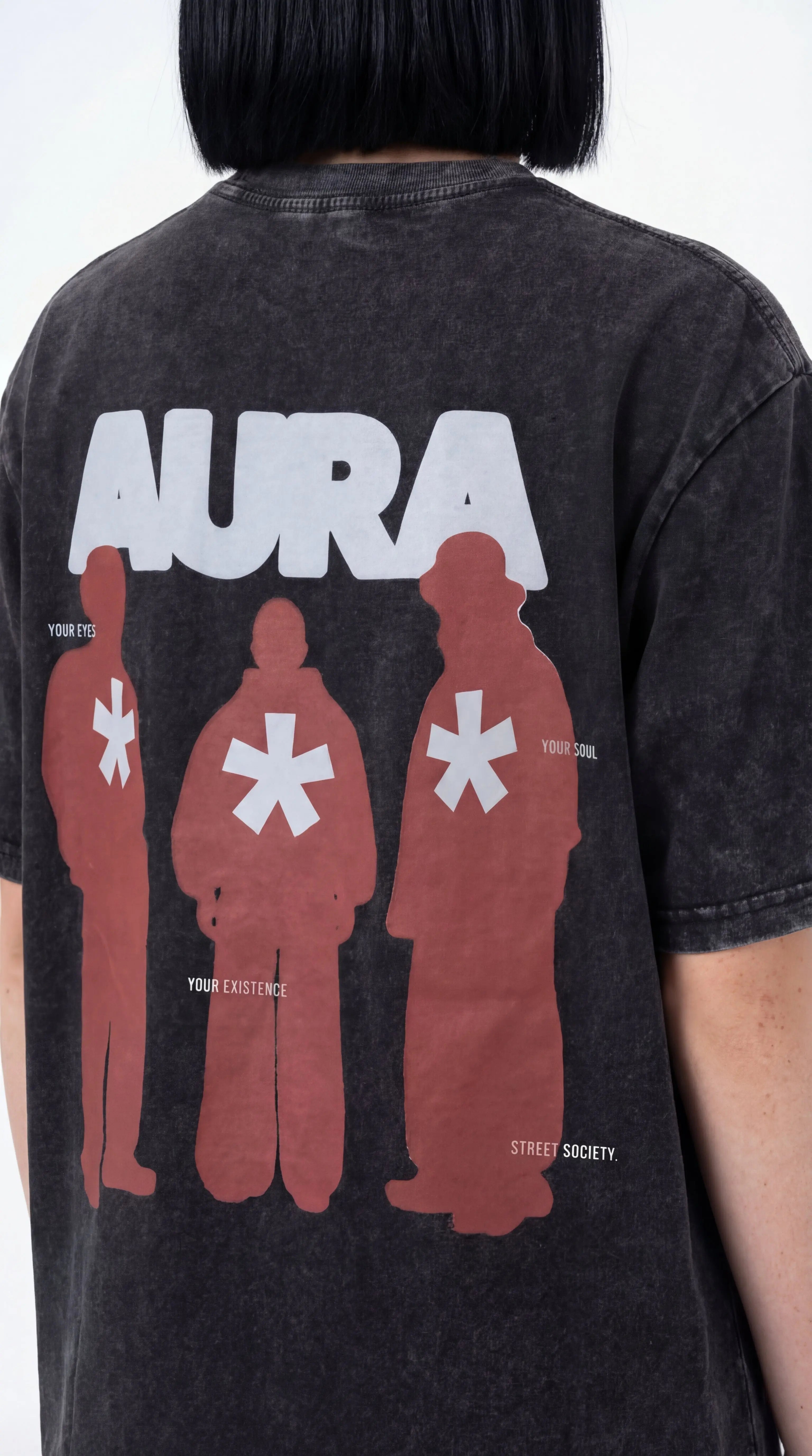 OverSize Fit Unisex Cotton T-shirt "Aura Charcoal'' - Street Society