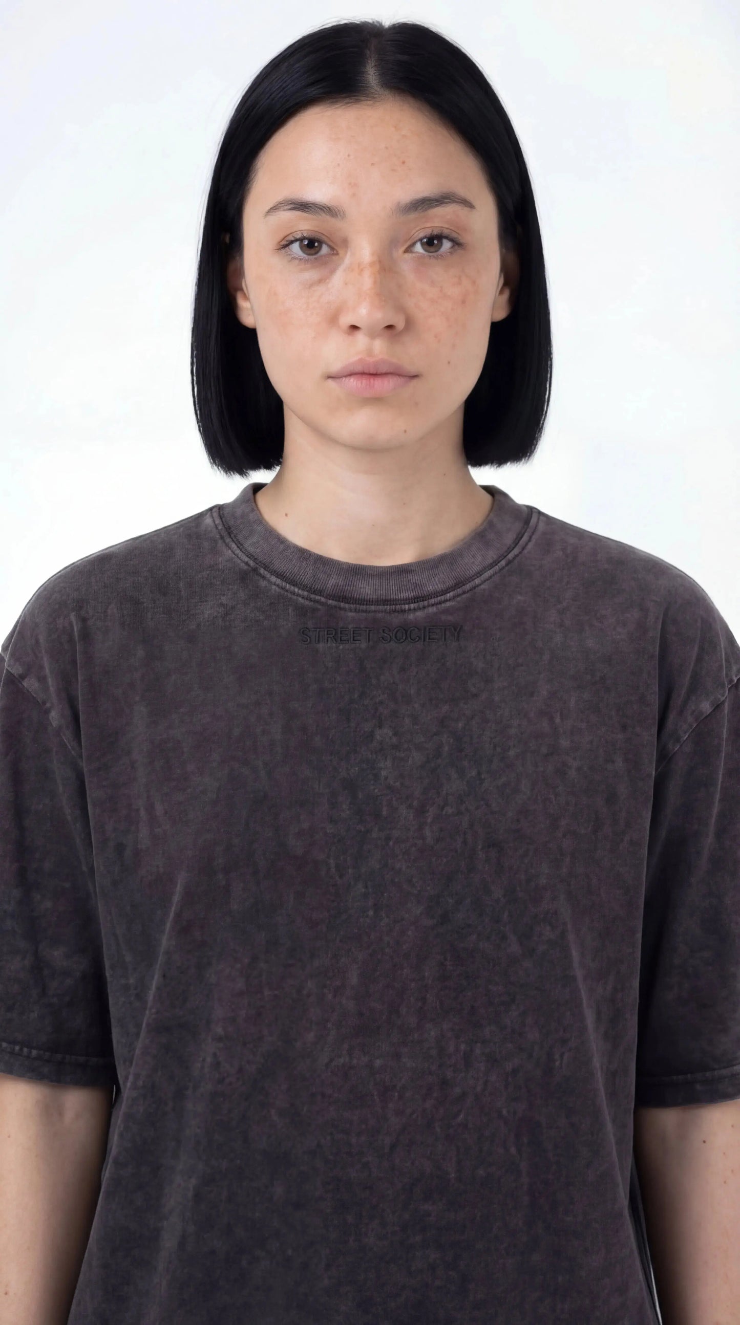 OverSize Fit Unisex Cotton T-shirt "Aura Charcoal'' - Street Society