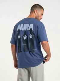 OverSize Fit Unisex Cotton T-shirt "Aura DarkBlue" Street Society