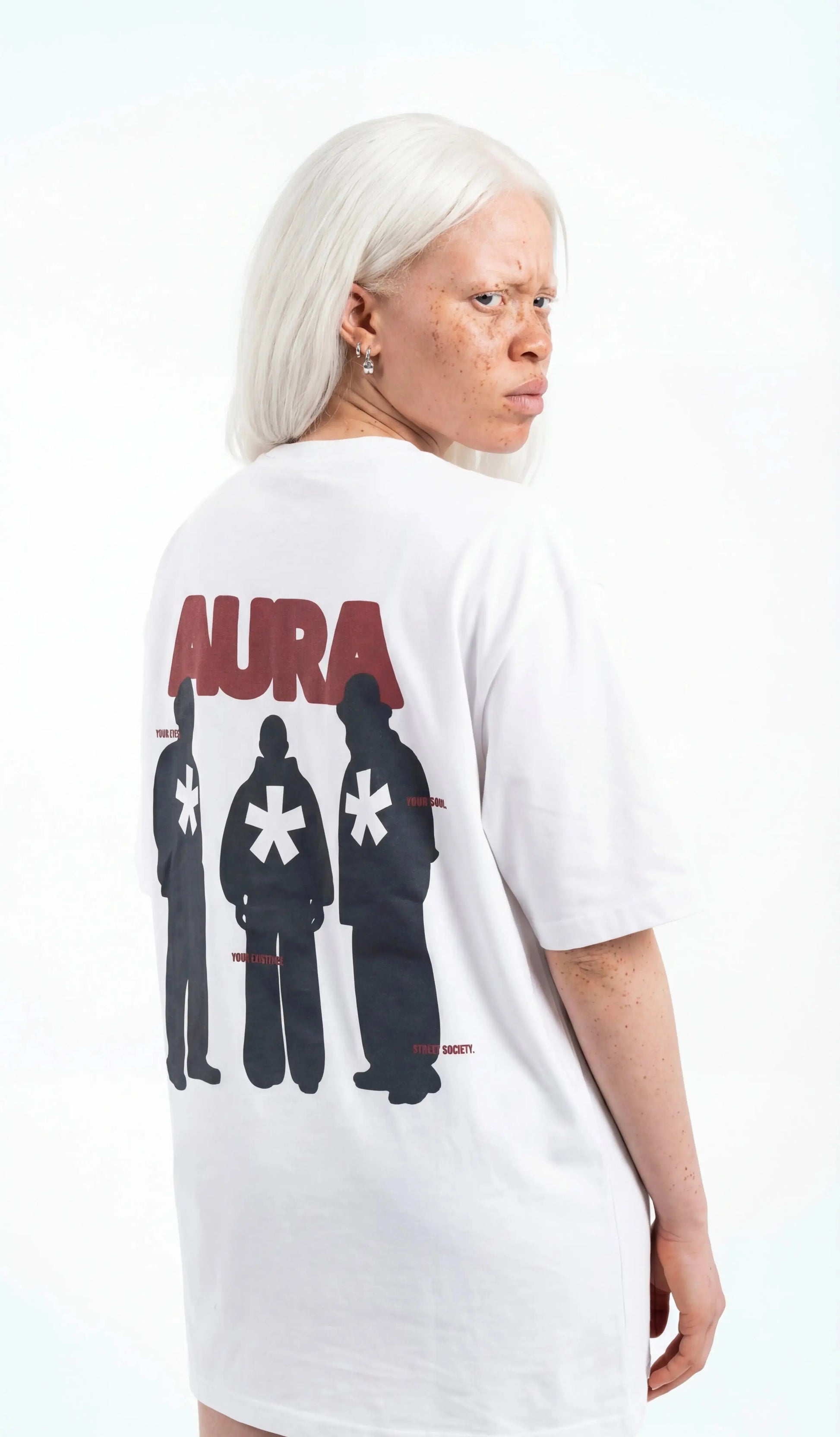 OverSize Fit Unisex Cotton T-shirt "Aura White" - Street Society