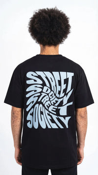 OverSize Fit Unisex Cotton T-shirt "StreetSociety Black" - Street Society