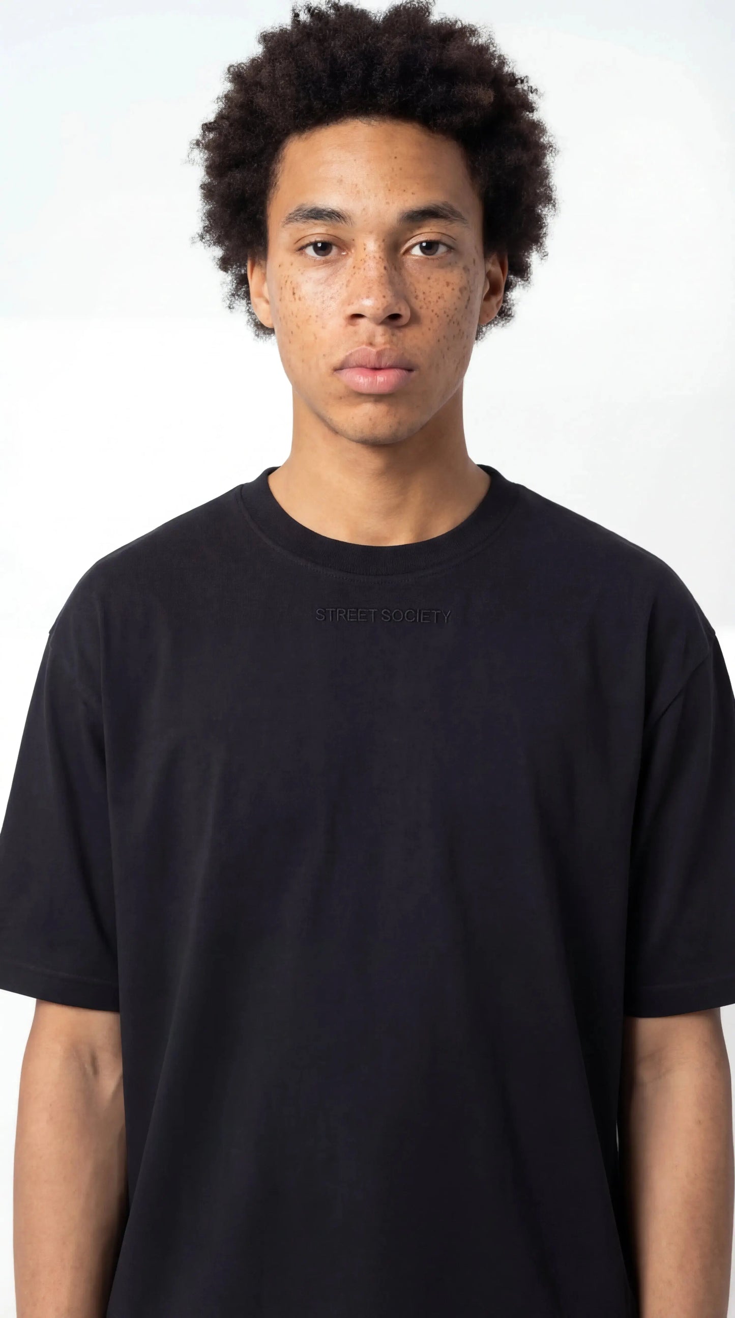 OverSize Fit Unisex Cotton T-shirt "StreetSociety Black" - Street Society