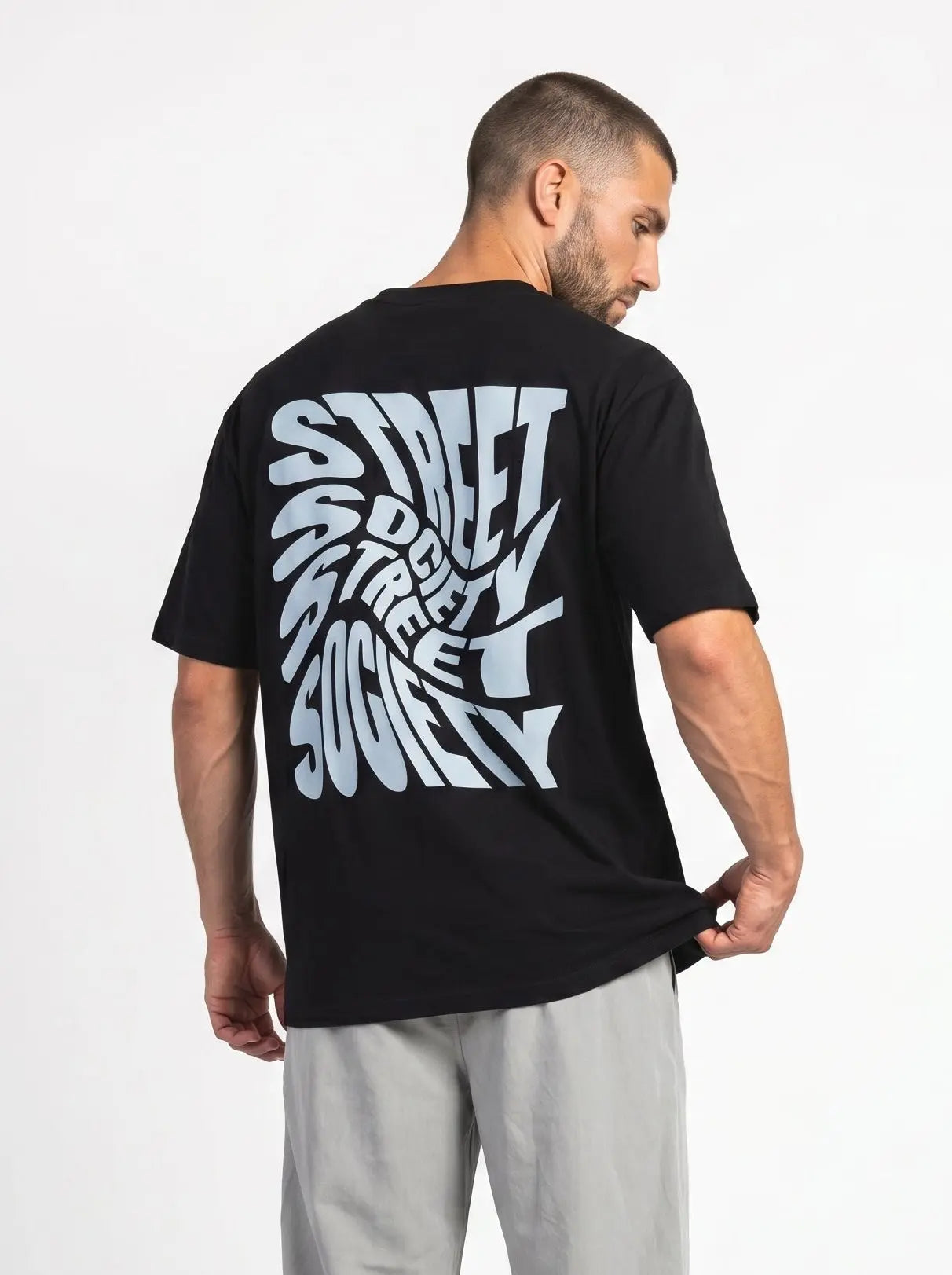 OverSize Fit Unisex Cotton T-shirt "StreetSociety Black" Street Society