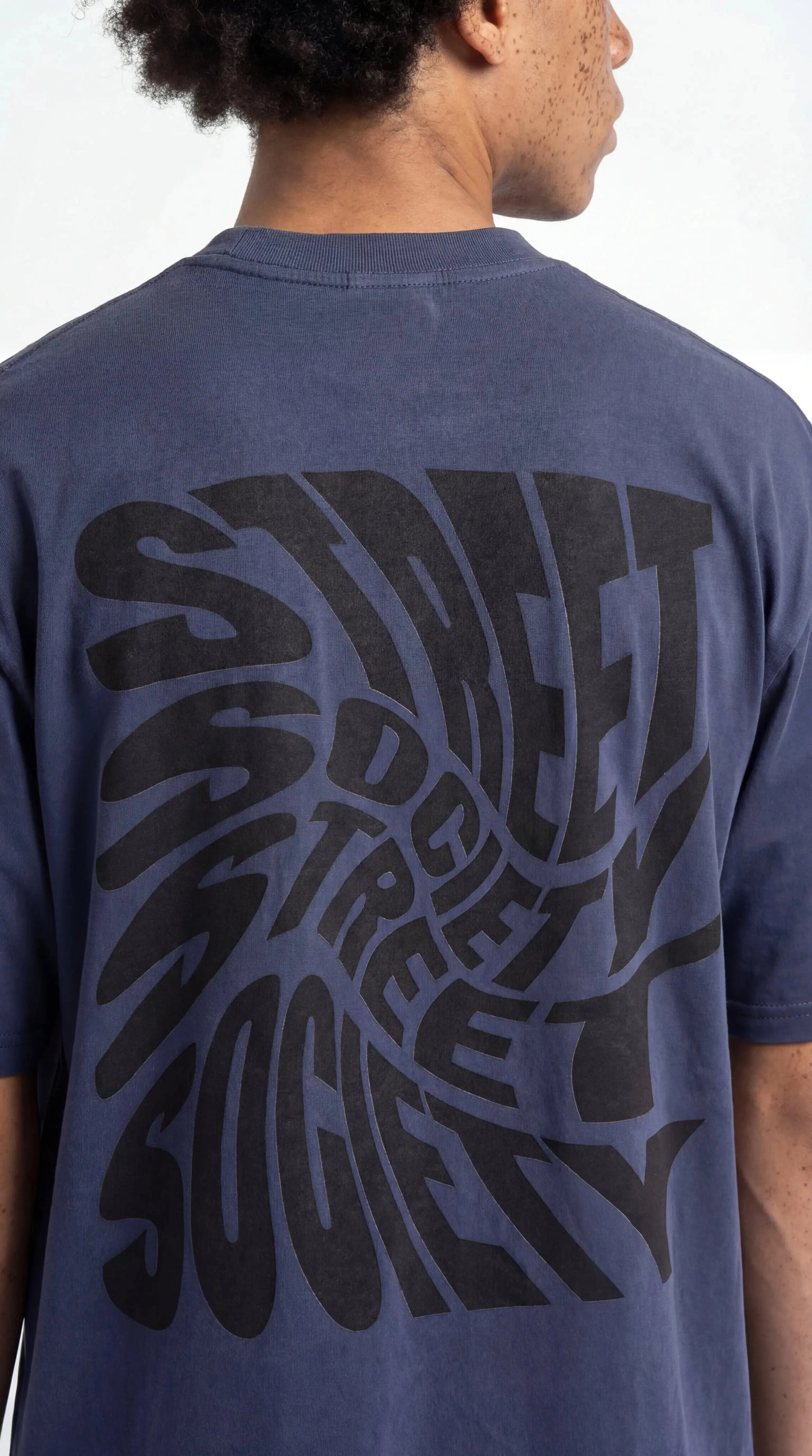 OverSize Fit Unisex Cotton T-shirt "StreetSociety DarkBlue" - Street Society
