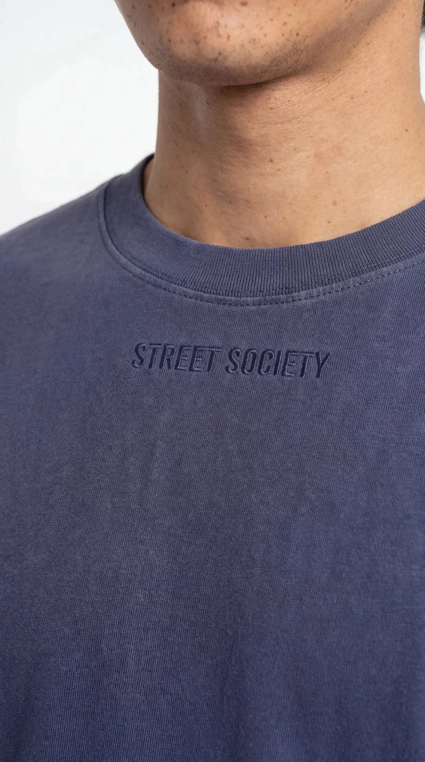 OverSize Fit Unisex Cotton T-shirt "StreetSociety DarkBlue" - Street Society