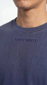 OverSize Fit Unisex Cotton T-shirt "StreetSociety DarkBlue" - Street Society