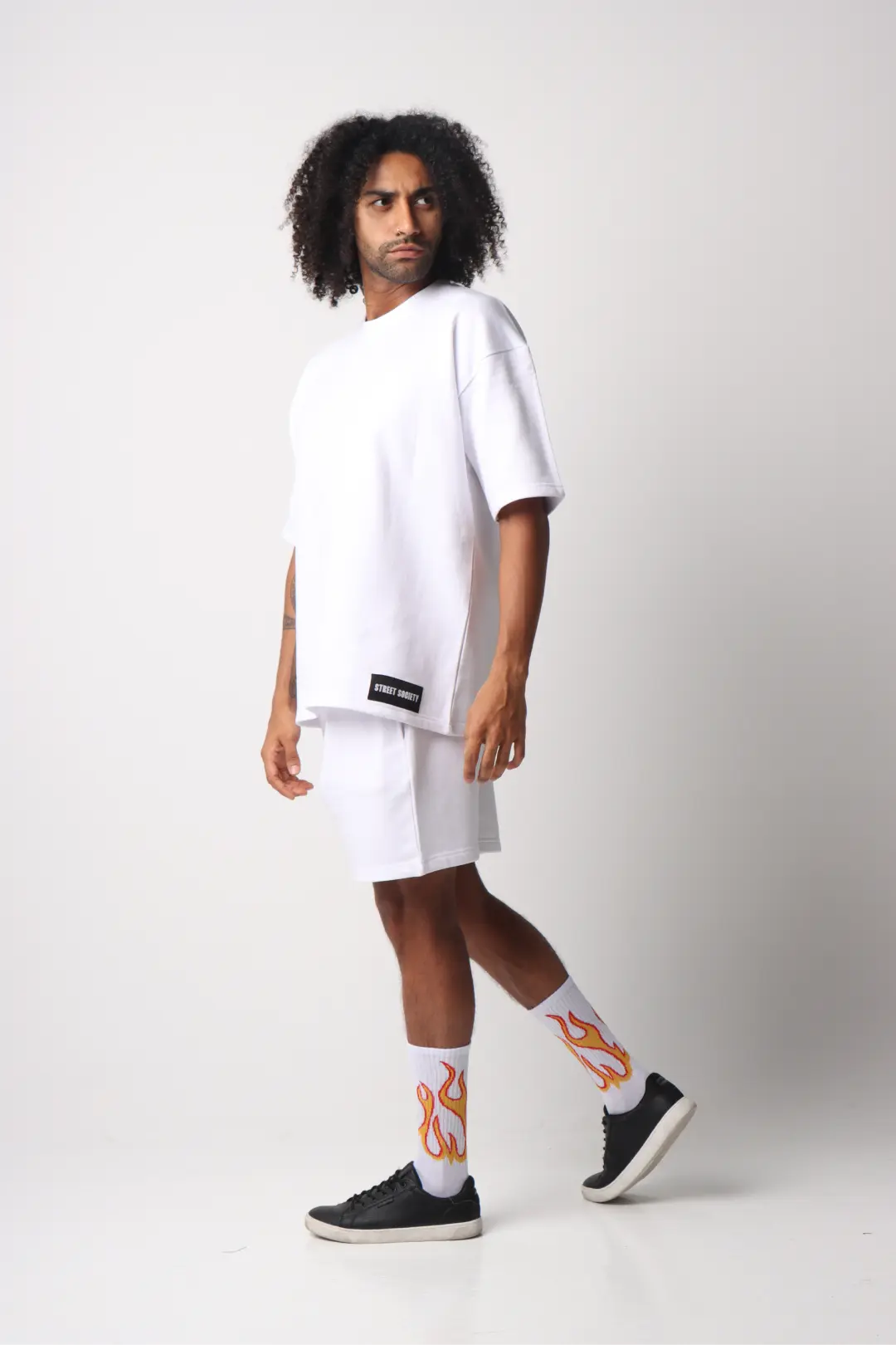 Premium White Cotton Shorts & T-Shirt Set  (Limited Edition) - Street Society