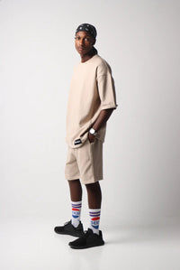 Timeless Beige Outfit Set – T-Shirt & Shorts - Street Society