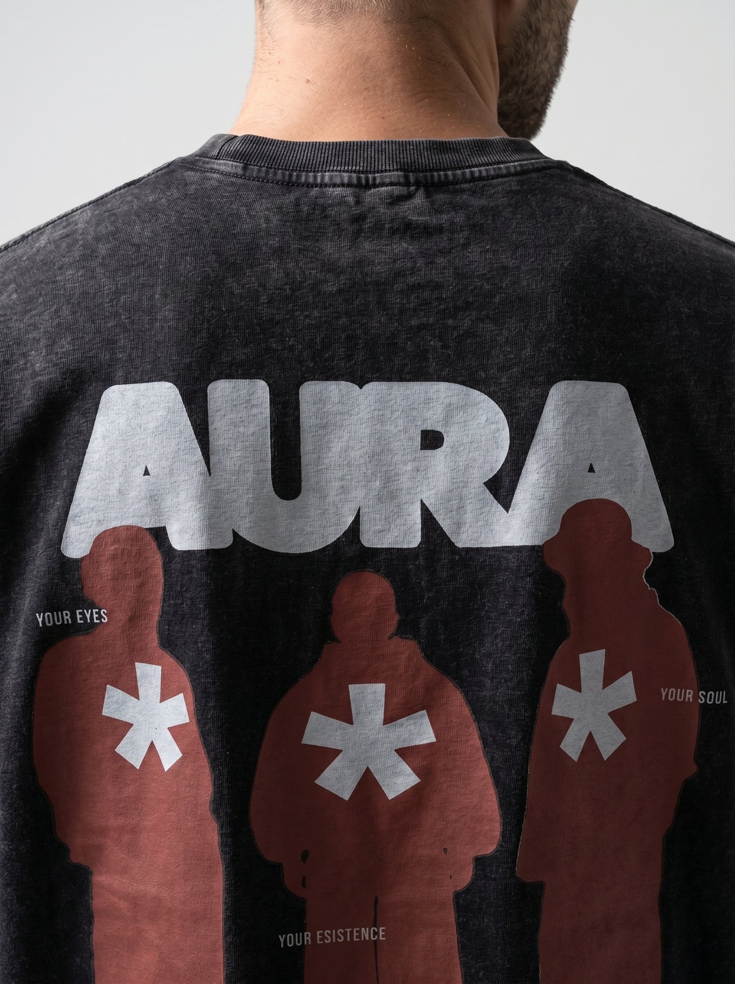 Aura Charcoal - minimalist oversize tee