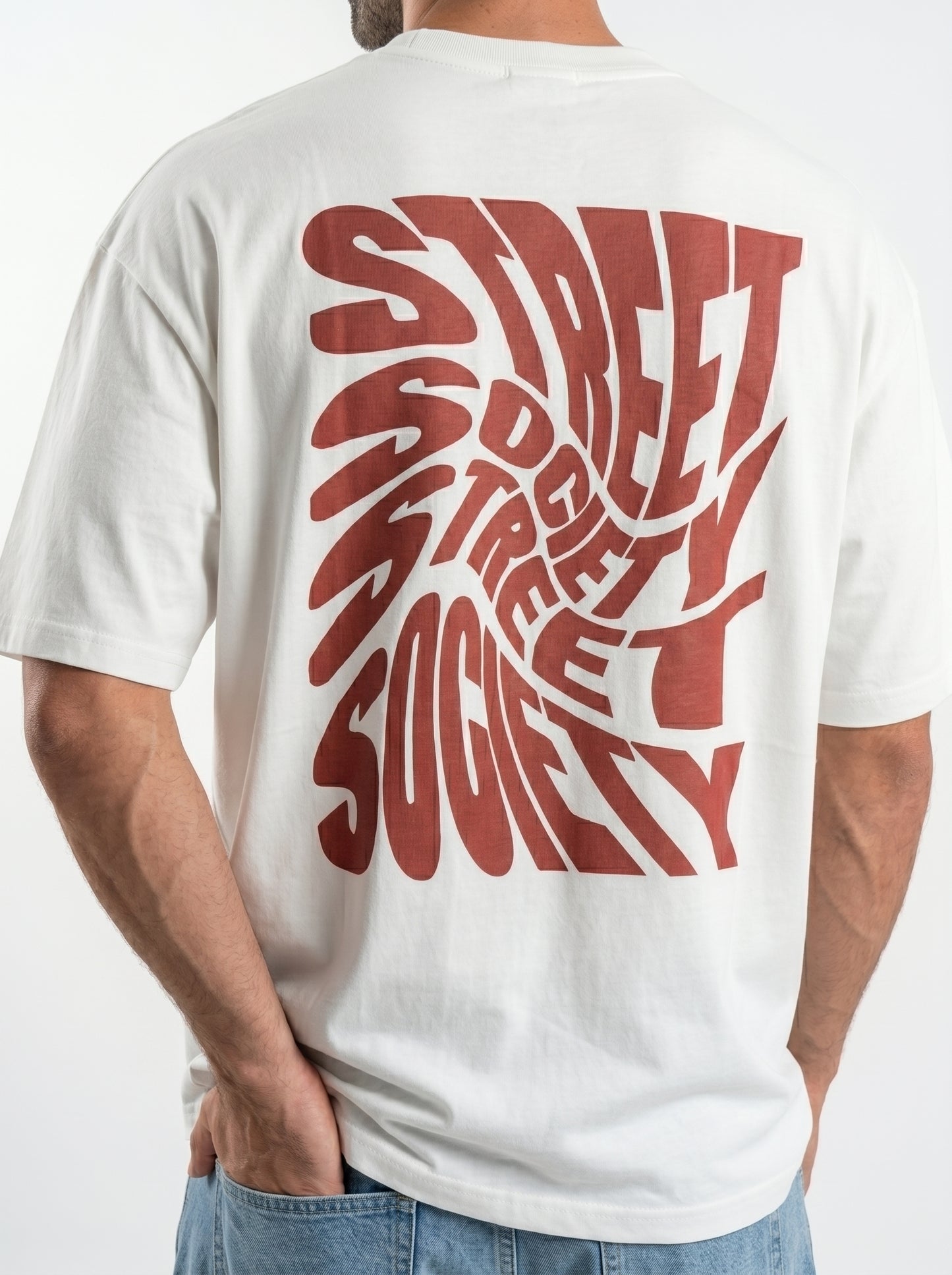 Street Society White - bold oversized tee